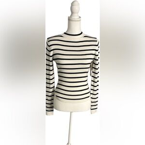 Madden Girl Black and White Striped Sweater